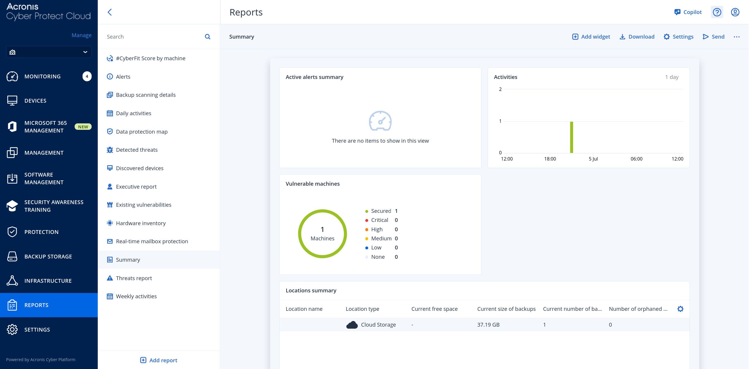 Acronis Console